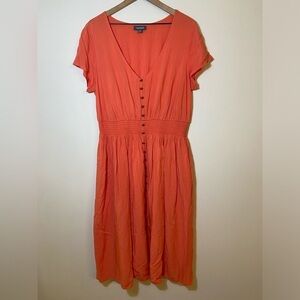 Modcloth Plus Size Coral Short Sleeve Midi Dress Women’s 2X